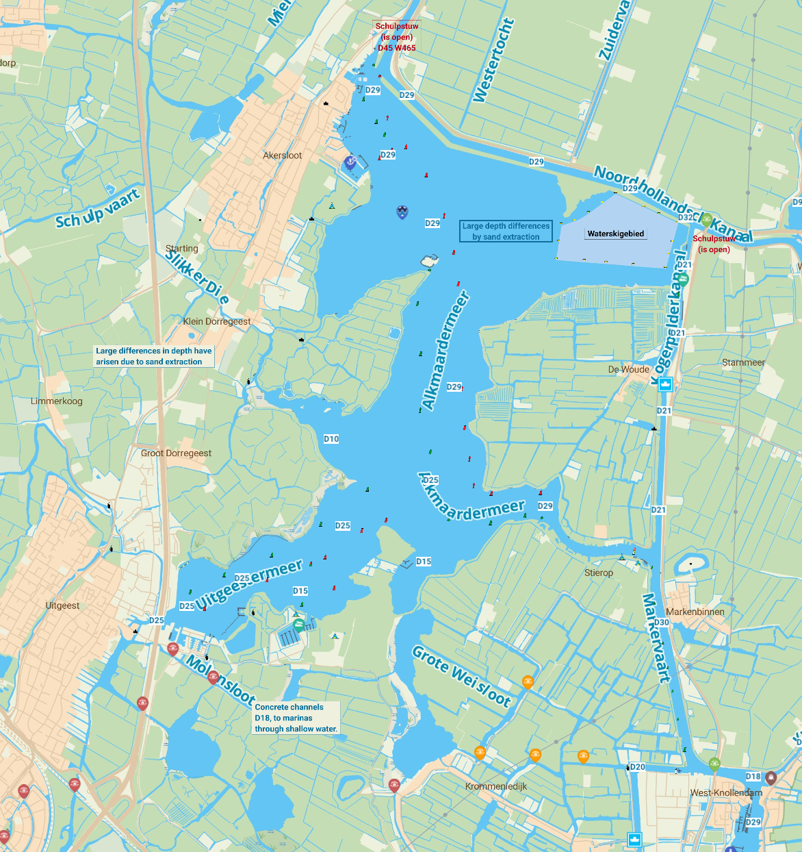 Kaart Route Alkmaardermeer